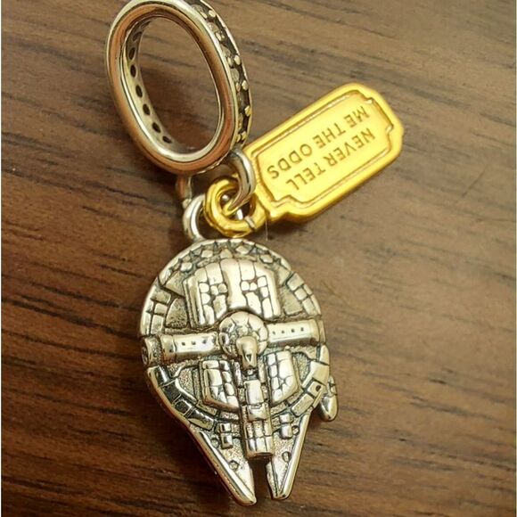 925 Silver Star Wars Millennium Falcon Dangle Charm - Picture 3 of 9